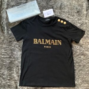 Authentic BALMAIN Black T-shirt. Size 36
